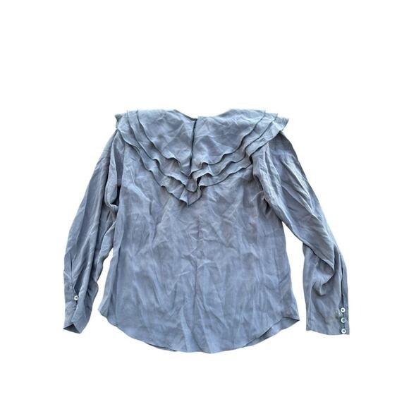 Paul Stanley 100% Silk Layered Collars Long Sleeve Silk Blouse Size 8 - Picture 6 of 7